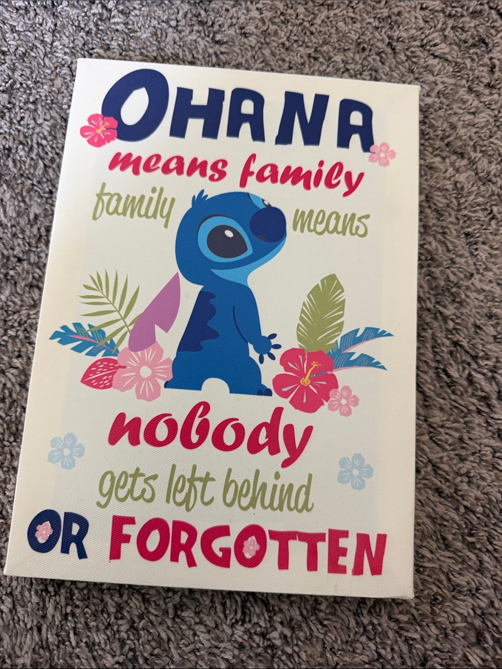 Ohana Means Family Wall Art Canvas